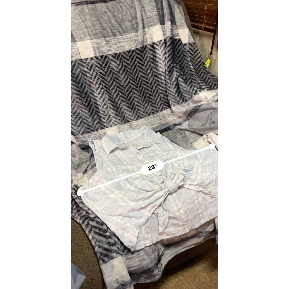 NWT Ultra Flirt Coastal Cowgirl Tie-Front Tank Top - Size 3X - Light Blue - Picture 7 of 7